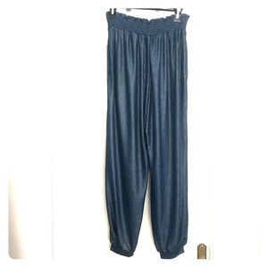 Anthropology Teal Shimmer Joggers NWOT